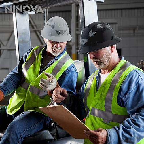 Miniatura 6 de UNINOVA Full Brim Hard Hat Hardhats Men ANSI Approved OSHA Cascos De Construccion Vented Hard Hat Full Brim Safety Helmet for Construction