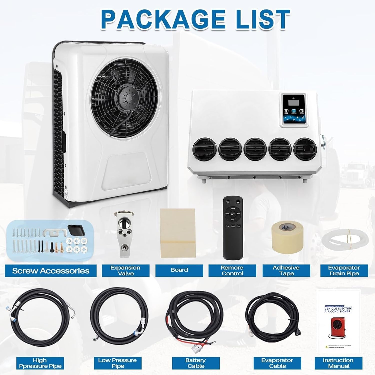 Condizionatore 12V DC Split per Camper, 10000 BTU Silenzioso per Camion Cabine, Pickup e Roulotte - Climatizzatore Efficiente