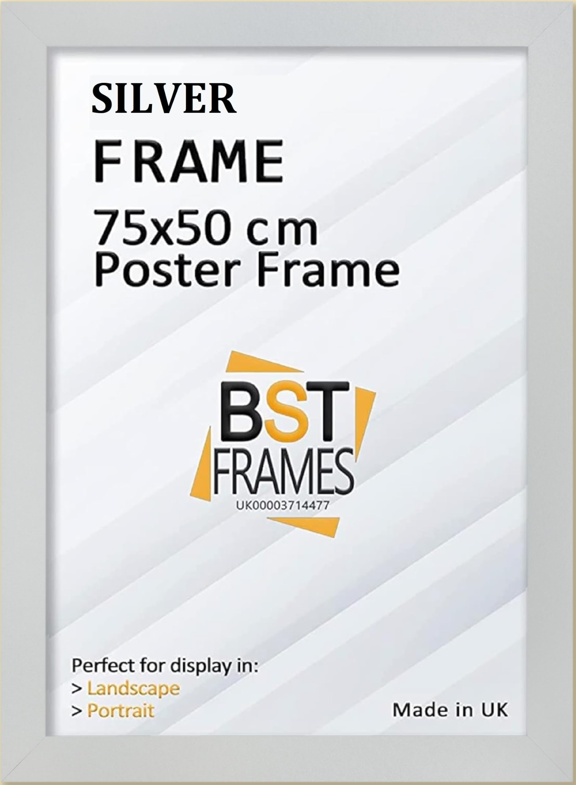 Poster Frame 75cm x 50cm - Picture Frame for Wall - Large Photo Frame - Silver