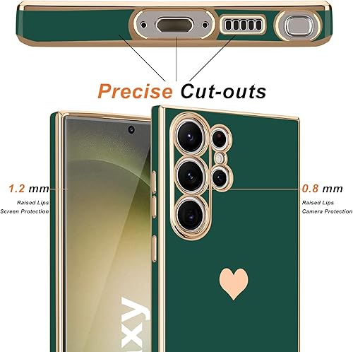 Miniatura 3 de Teageo Funda para Samsung Galaxy S23 Ultra para mujeres y niñas, lindo corazón de amor, cubierta trasera suave de lujo, protección completa de la