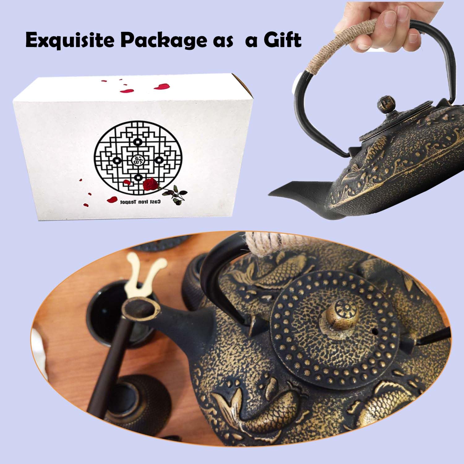 Amazon | 日本製鋳鉄ティーポット、茶こし付き。 | BLSCC | ティーポット