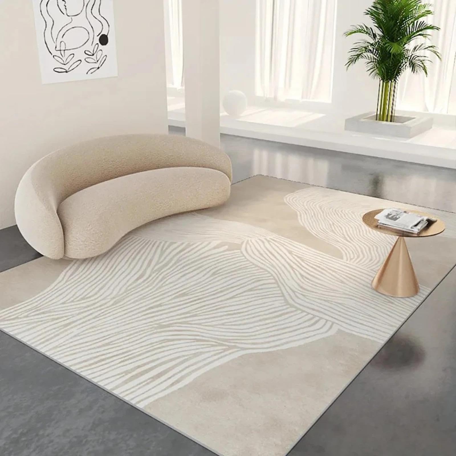 Tapis de salon flanelle grand tapis de sol moderne doux tapis décoratif maison 120x160 FLR-5