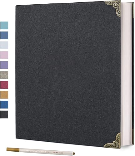 Vienrose Álbum de fotos autoadhesivo de 40 páginas, tapa dura con kit de álbumes de recortes, 3 anillos, álbum de recortes de papel para enamorados,