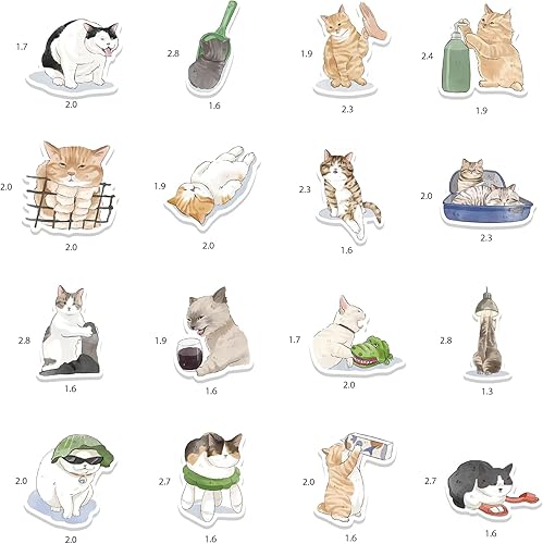 Miniatura 4 de 50 calcomanías de bricolaje para decoración de garabatos maleta para laptop impermeable holográficas estilo de garabatear gato de dibujos animados