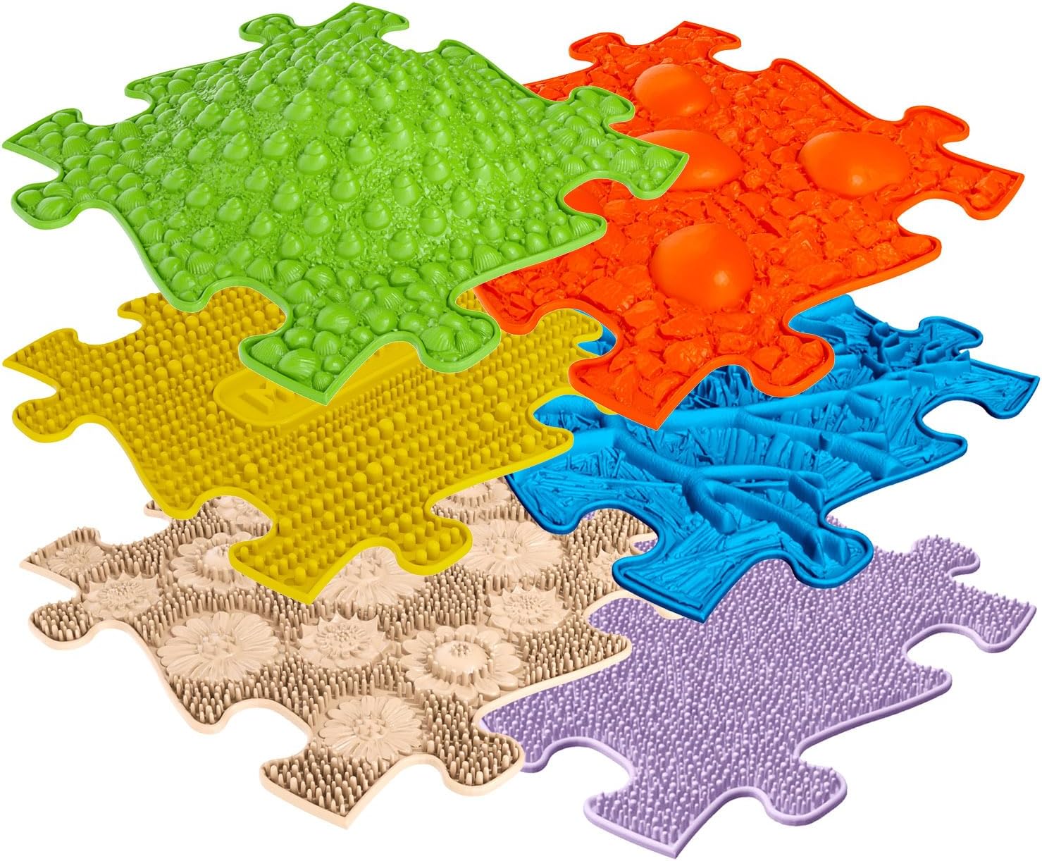 muffik Orthopaedic Sensor Structure Mats Small Set - 6 Pieces for Tactile Perception