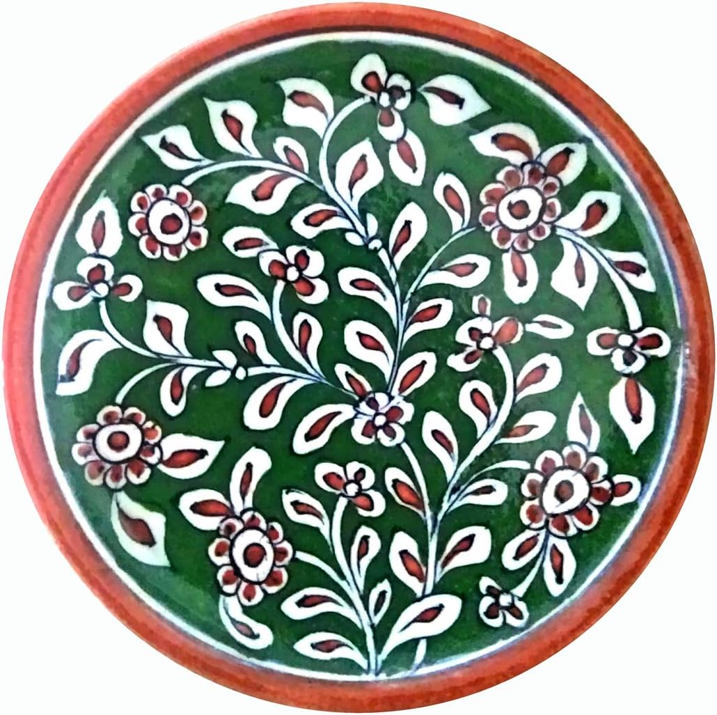 Aurea Blue Pottery Decorative Wall Plate (8") for Drawing Room/Living Room/Dining Room Decor