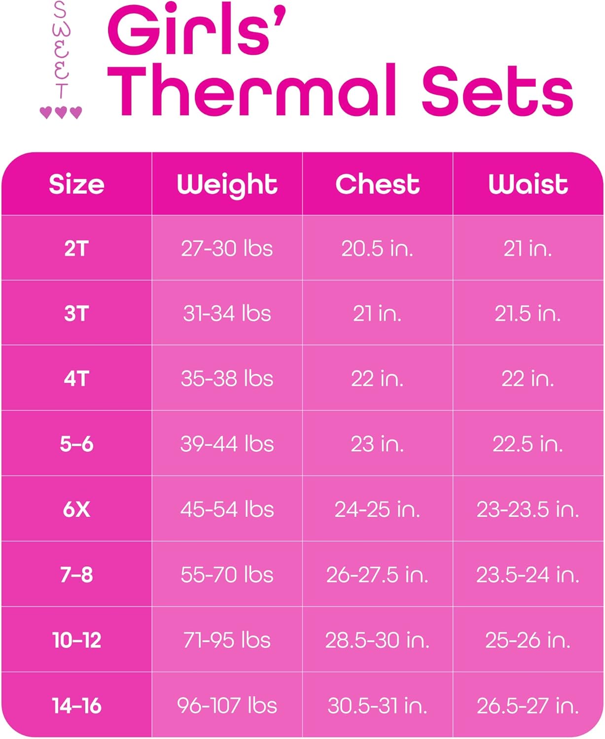 Sweet Hearts Girls Thermal Underwear Set - 6 Piece Waffle Knit Shirt and Long Johns Thermal Leggings: Made in USA (2T-16) - Image 7