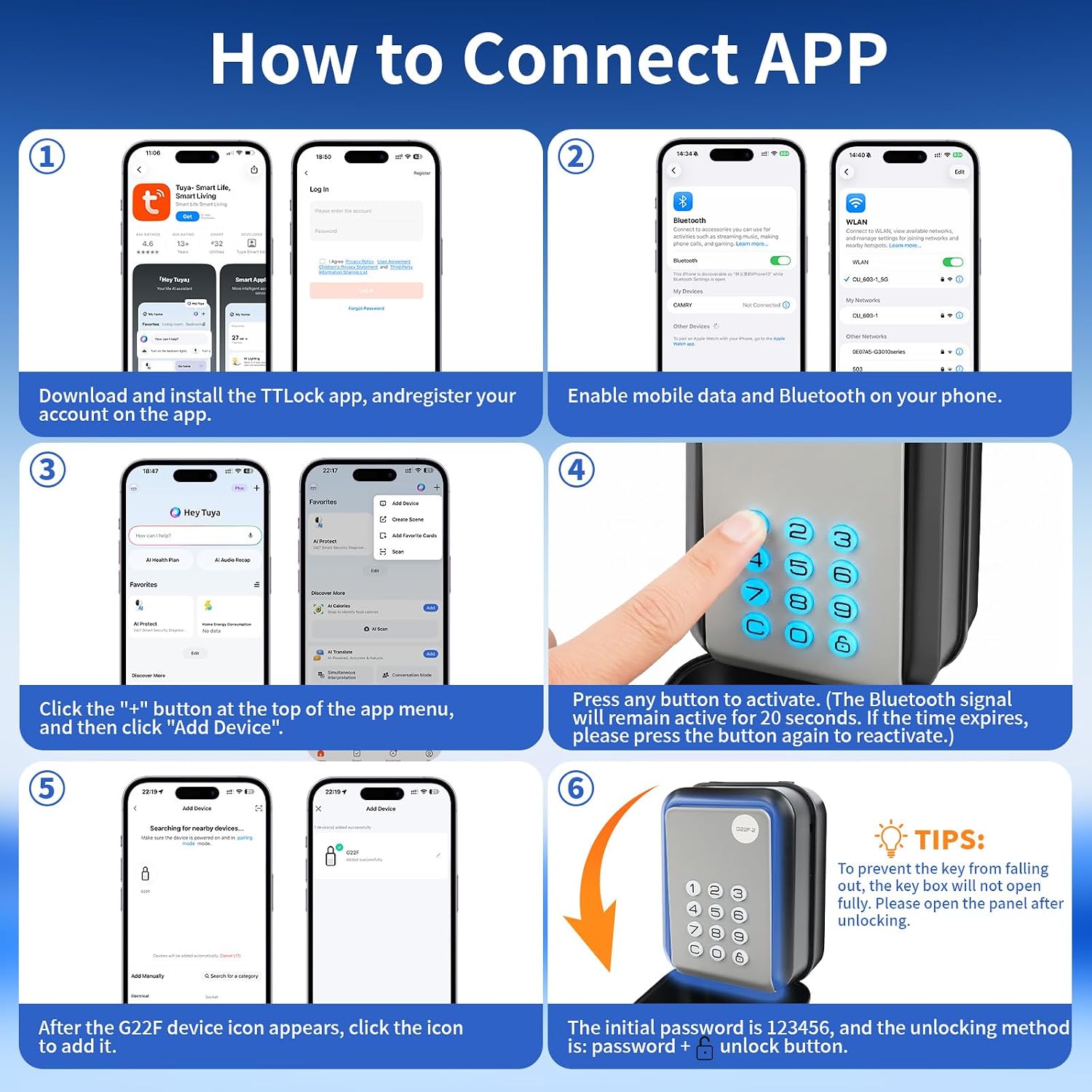 Smart Key Lock Box with Bluetooth APP, Remote Code Sharing & PIN Code Unlock, IP65 Heavy Duty Zinc Alloy Wall Mounted for Airbnb Hosts Realtors, Holds 5 Keys+Cards (Gray) 8 71TqwsVB7fL. AC SL1500