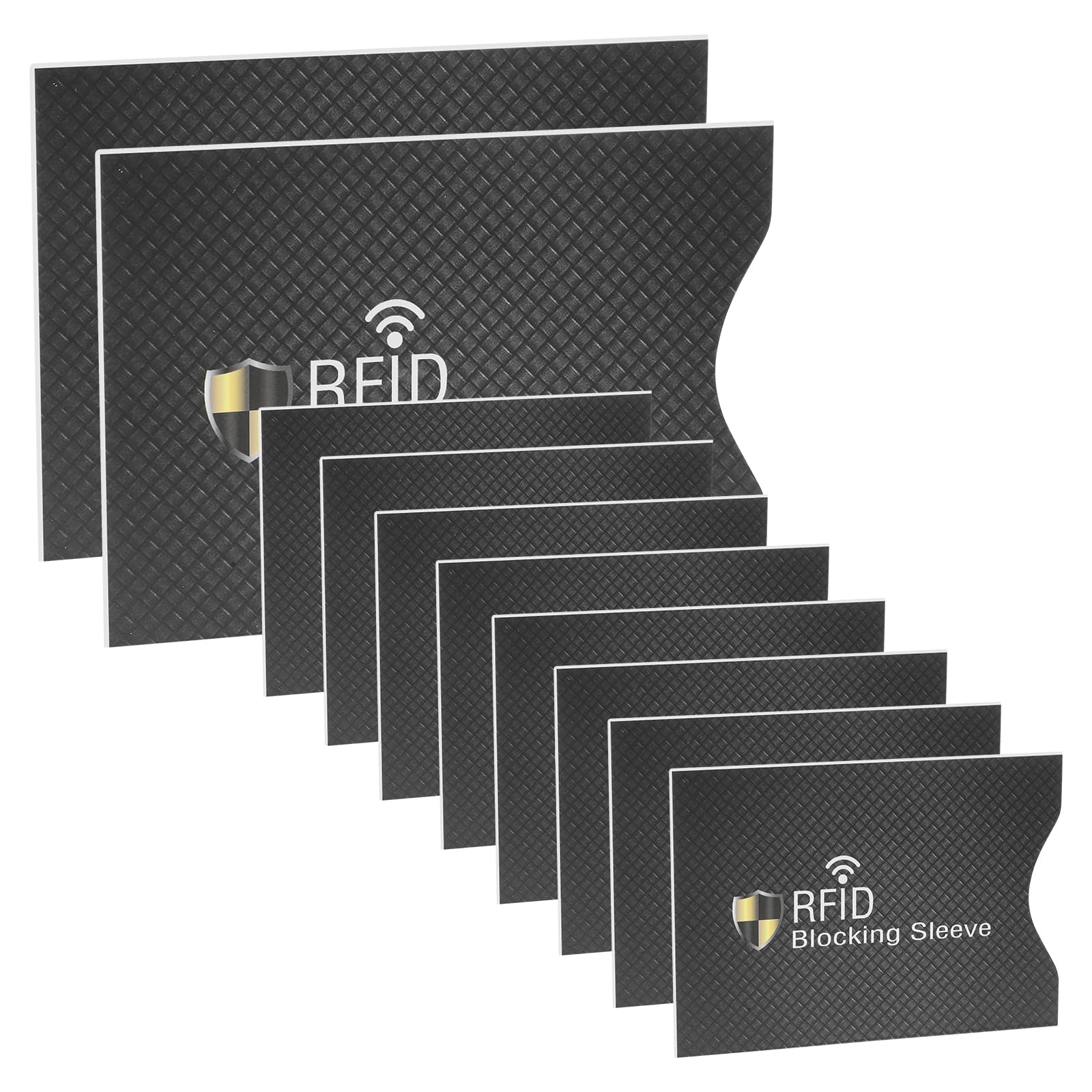 8 RFID Blocking Sleeves & 2 Passport Holders - Anti-Theft Credit Card Protector Set for Travel, Slim RFID Sleeves for Wallets & Purses