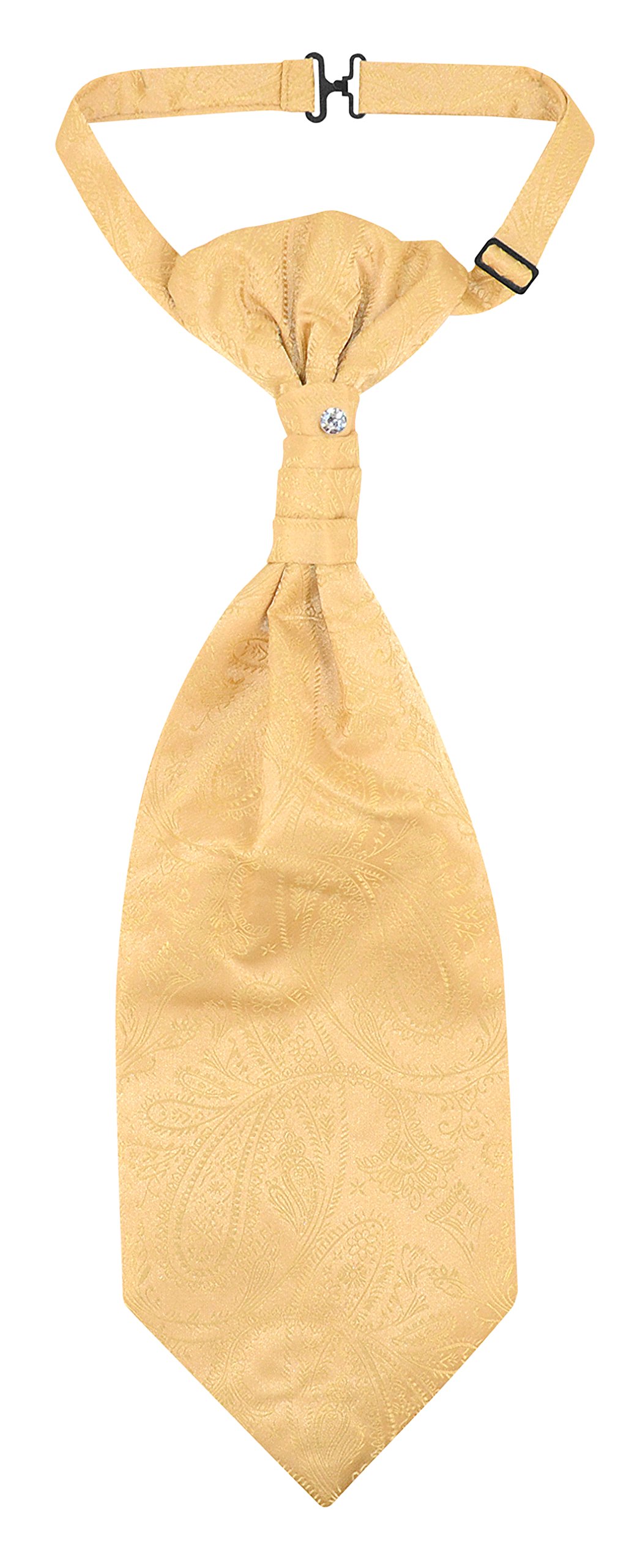 Vesuvio Napoli PreTied ASCOT Solid PAISLEY Color Cravat Men's Neck Tie 21 Colors