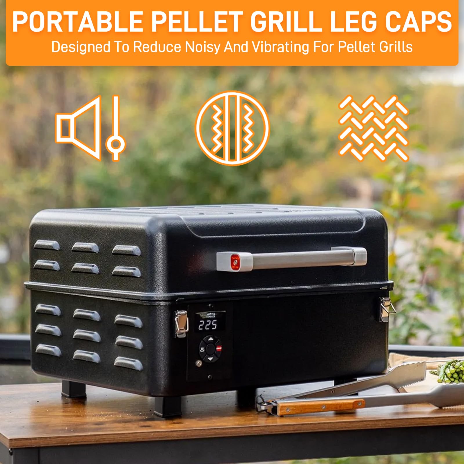 4 tapas de patas portátiles para parrilla de pellets, piezas de repuesto para parrilla de pellets para parrillas de pellets Traeger Ranger Scout PTG 4