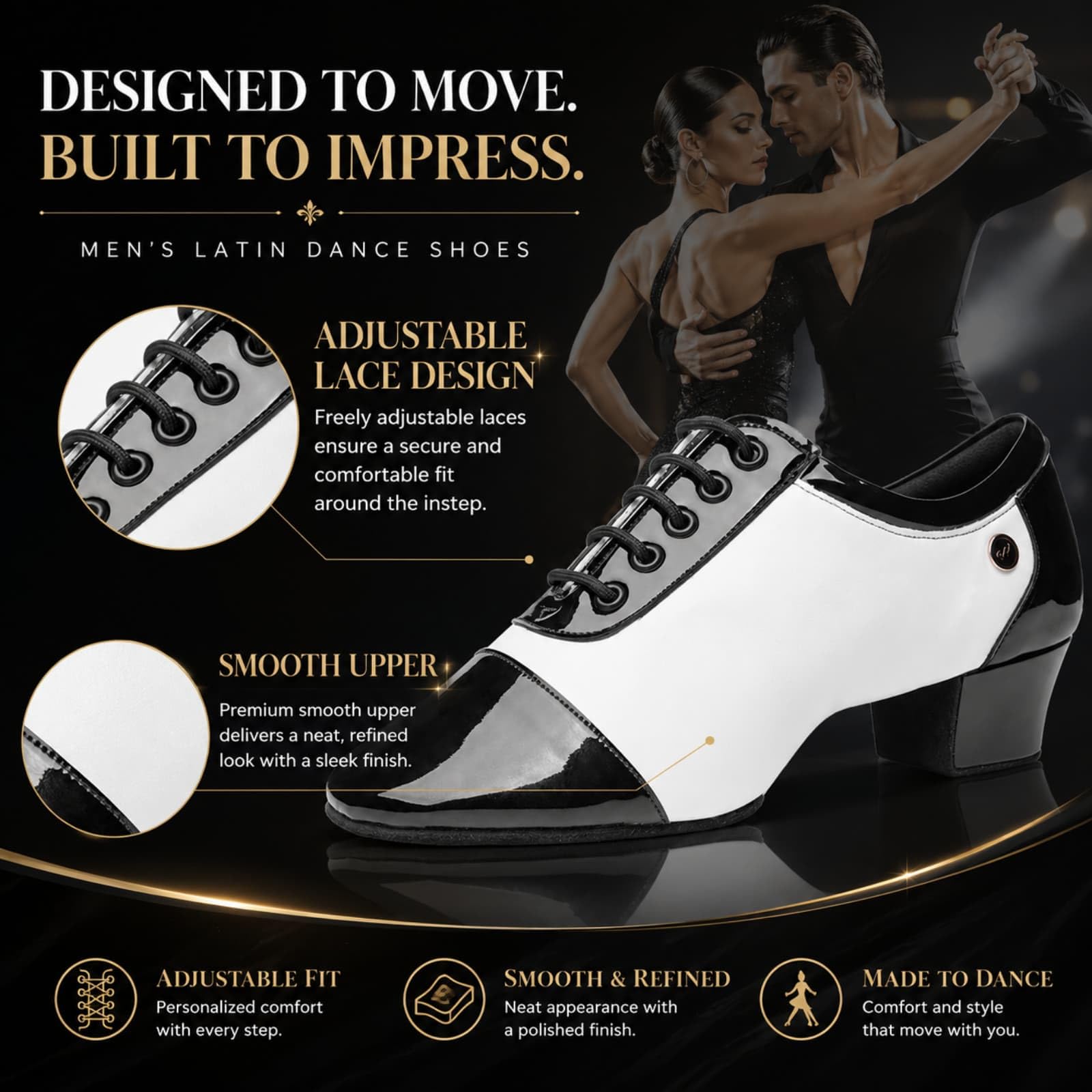 Morbuy Scarpe da Ballo Latino Uomo con Lacci Tacco 3,5 cm | Scarpe Ballo con Tacco Basso e Suola in Pelle Scamosciata Antiscivolo EU 35-44 per Indoor Salsa Tango Chacha Bachata Danza