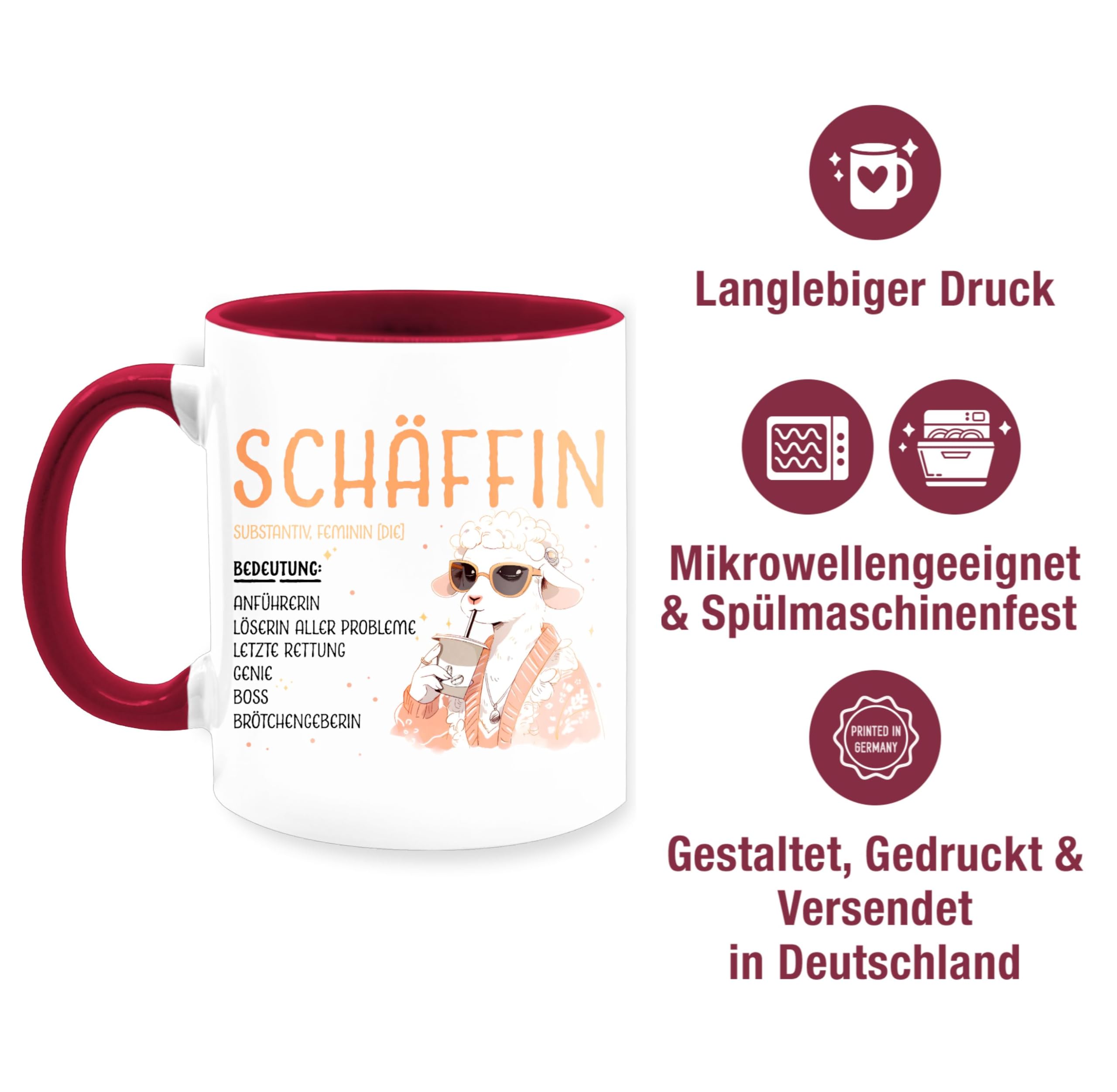 Pagma Druck Tasse Chefin Geschenk – „Schäffin“ Spruch, 330 Ml, Spülmaschinenfest, Beidseitig Bedruckt