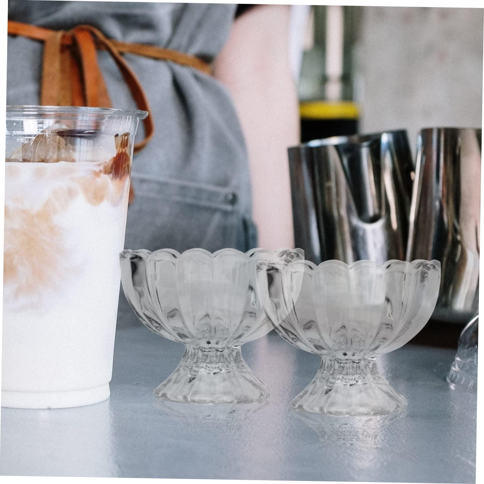 BESTonZON 5 Piezas Pudín De Vidrio Vasos Transparentes Para Porciones Copas De Parfait Transparentes Taza De Mousse Taza De Aperitivo Tazón De Postre De Vidrio Taza De Gelatina Con Cubierta