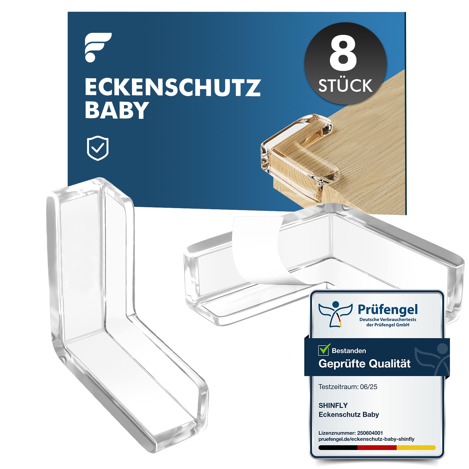 shinfly Eckenschutz Baby, Rechter Winkel 8 Stück Kantenschutz Baby Selbstklebend Transparent Tischkantenschutz, für Scharfen Kantenschutz Allen von Möbelecken das Kinder vor Verletzungen zu Schützen