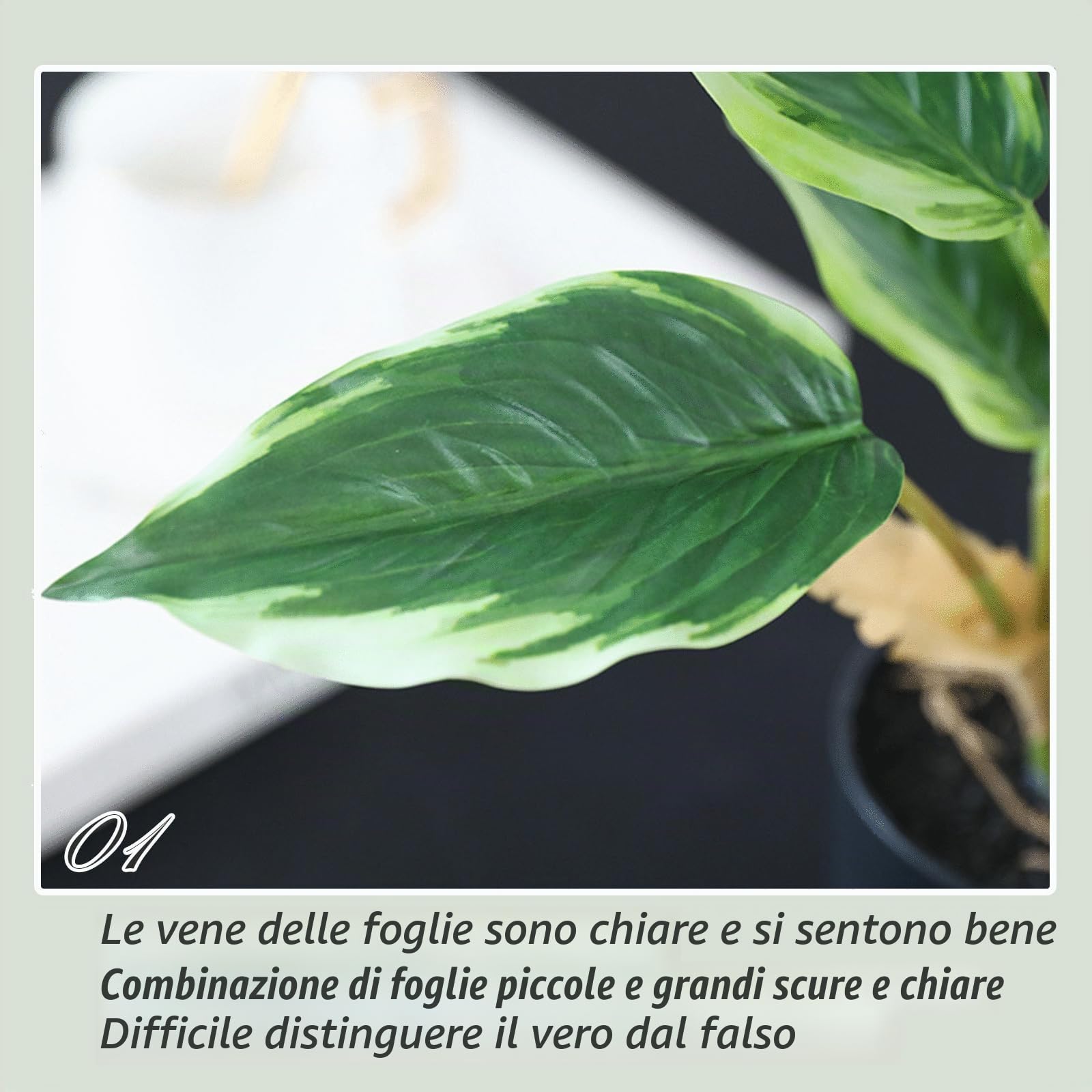 2 Pezzo Piante Artificiali per Casa Colonica, Piante Artificiali in Vaso, per Davanzali di Finestre, Locali Commerciali, Soggiorni, Decorazioni per il Bagno