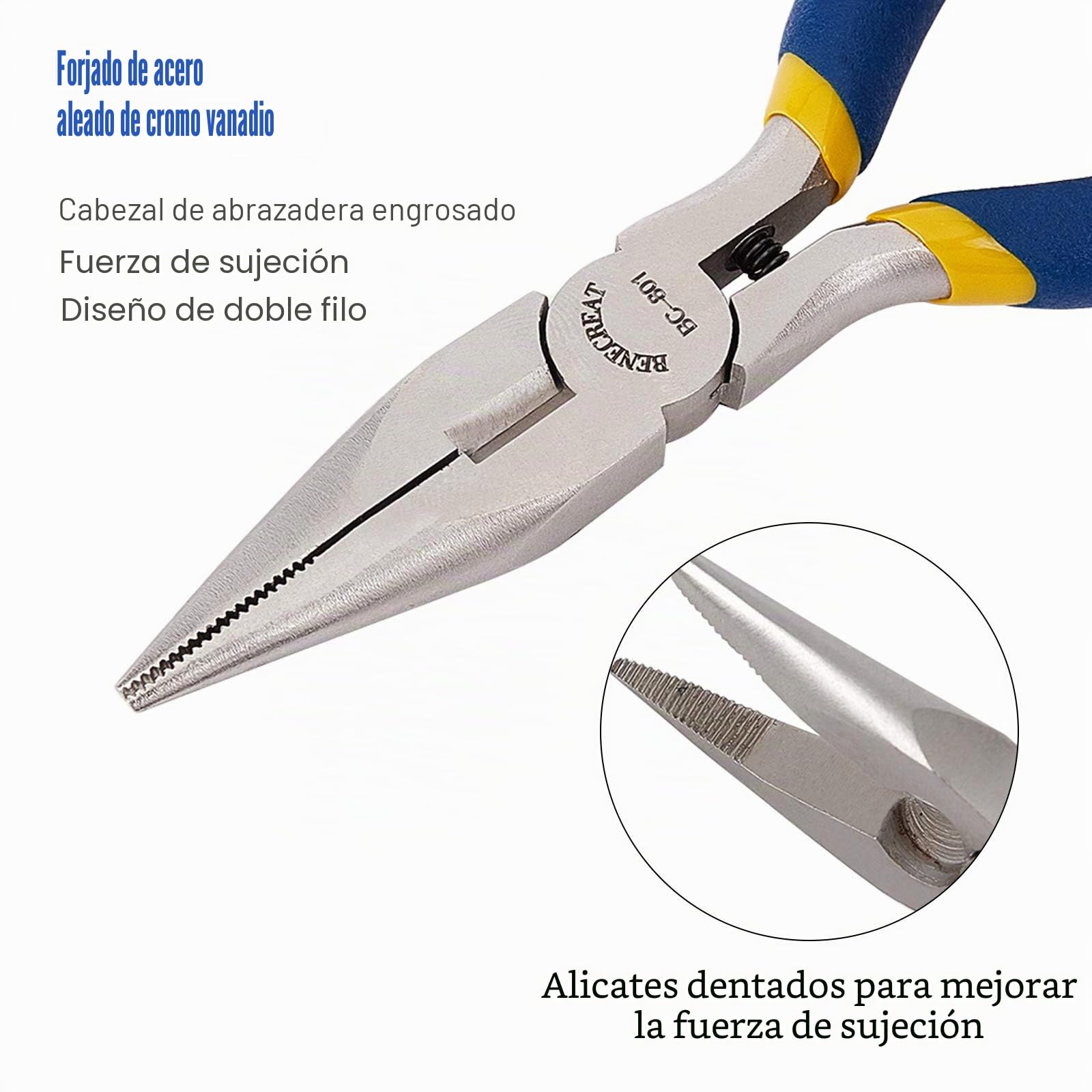 BENECREAT 3 Piezas Alicates para Joyería, 6 en 1 Alicate para Hacer Bucles, Alicates Dobles para Joyería de Nailon y Alicate con Punta de Cadena para Fabricación de Bisutería