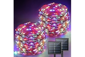 SANJICHA 2-pack 72FT 200 LED Super Bright Solar String Lights