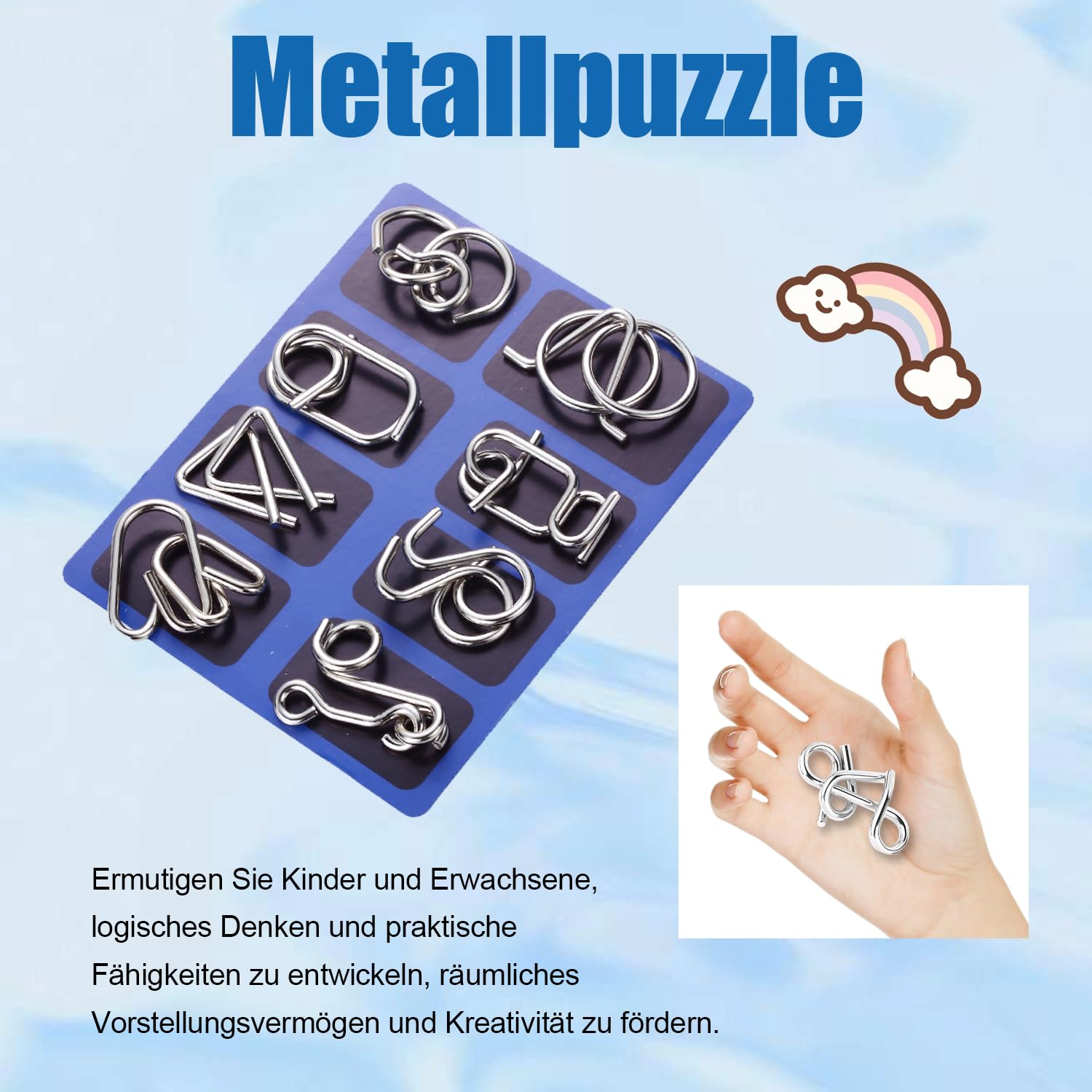 24 sztuki, metalowe puzzle 3D, metalowe puzzle, IQ, gry cierpliwości, łamigłówki, puzzle metalowe, mini prezent dla dorosłych i dzieci