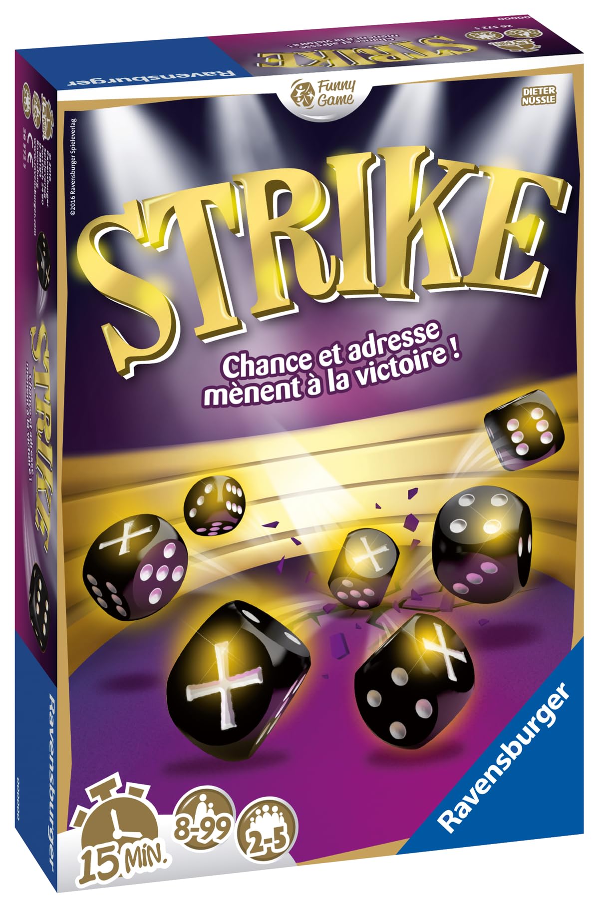 Ravensburger Strike – Jeu de Dés et Jeu d’Ambiance – Jeu de Société Famille et Amis – 2 à 5 Joueurs – Parties Rapides – Dès 8 Ans – Version Française