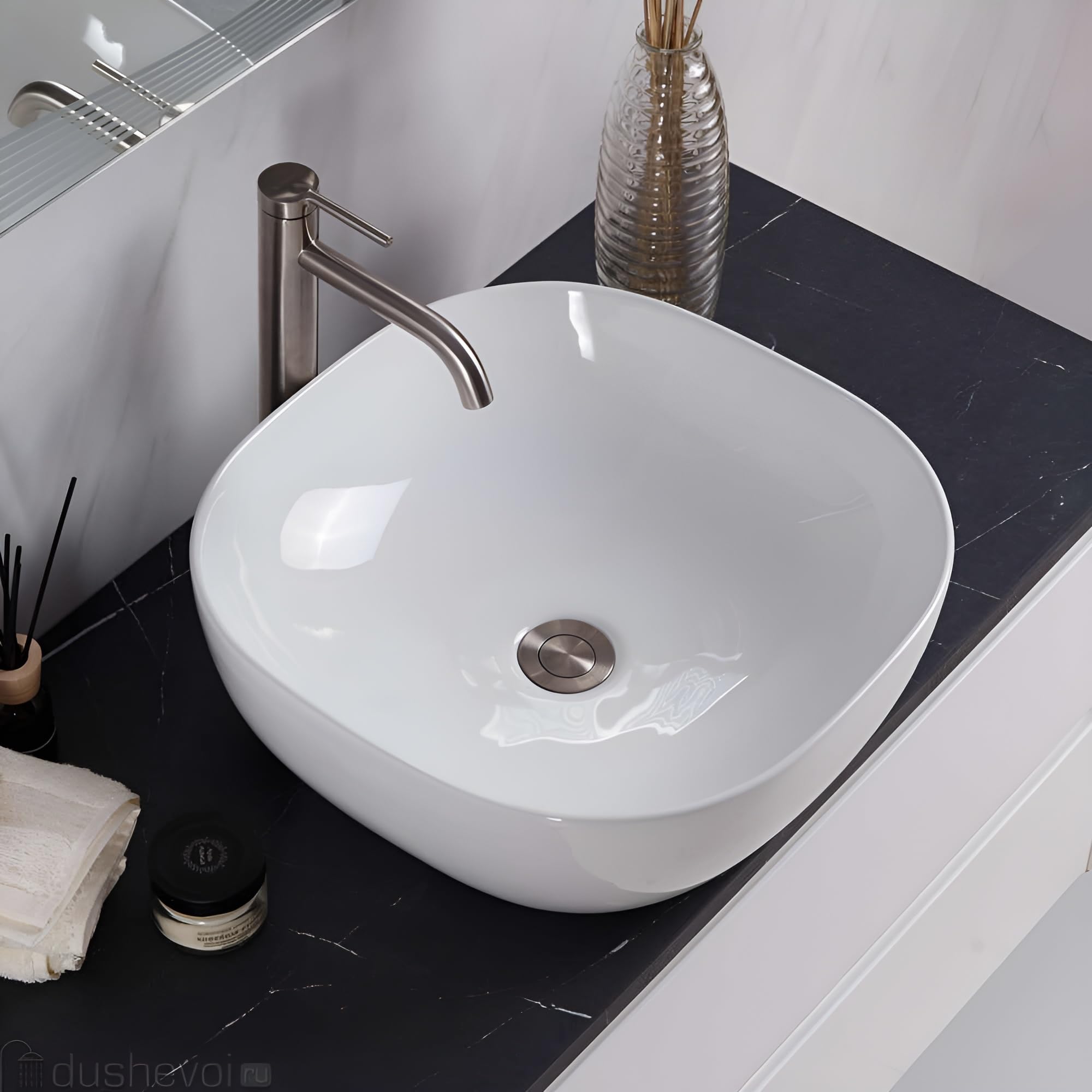 Syon MARVEL Premium Ceramic Table Top Wash Basin for Bathroom & Living Room (16 inch x 16 inch) (B0B256MKLC) Amazon Price History, Amazon Price Tracker
