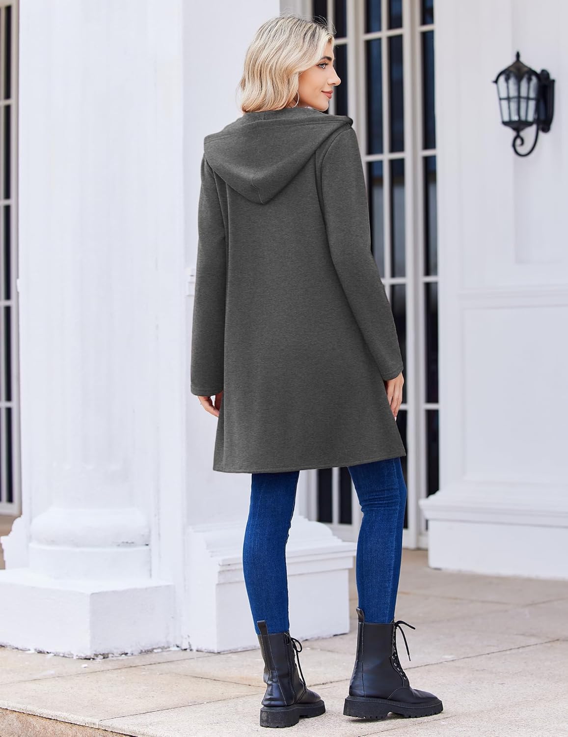 Zeagoo Women's Fall Jacket 2025 Zip Up Hoodies Long Sleeve Long Tunic Sweatshirts Oversized Fleece Casual Coat with Pocket - Image 5