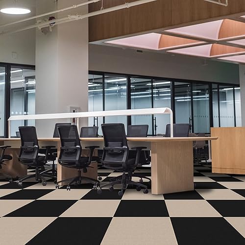 Miniatura 8 de CUCOS Azulejos de alfombra para despegar y pegar, azulejos cuadrados de 12 x 12 pulgadas, azulejos acolchados suaves, alfombra autoadhesiva, 20