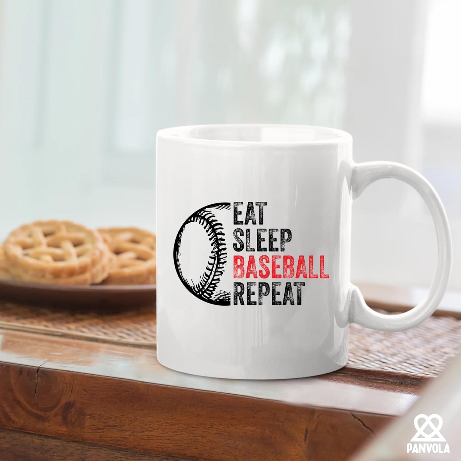 Eat Sleep Baseball Repeat Baseball Gifts To Brother Nephew Boyfriend From Girlfriend Mom Dad Uncle Aunt Sister Baseball Lover Player Coach Gifts Ceramic Mug 11 oz White - Image 6
