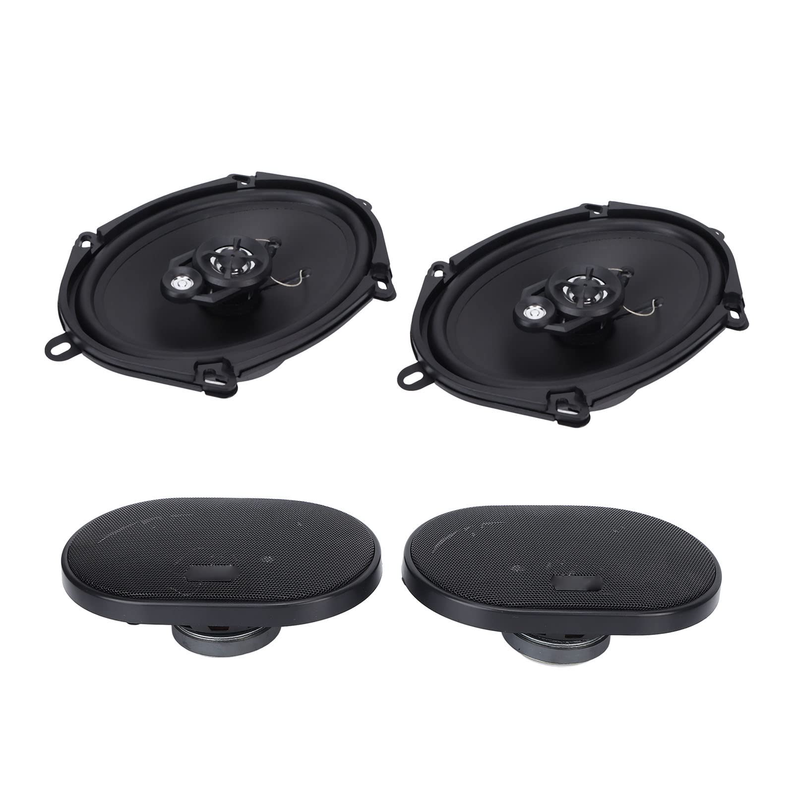 Ejoyous Kopułkowy Głośnik Wysokotonowy Para ABS i Metalowy Samochodowy Głośnik Wysokotonowy 12 V 120 do 180 W 4 Ohm 91 DB z wbudowaną zwrotnicą i osłoną siatkową do Uniwersalnego Samochodowego