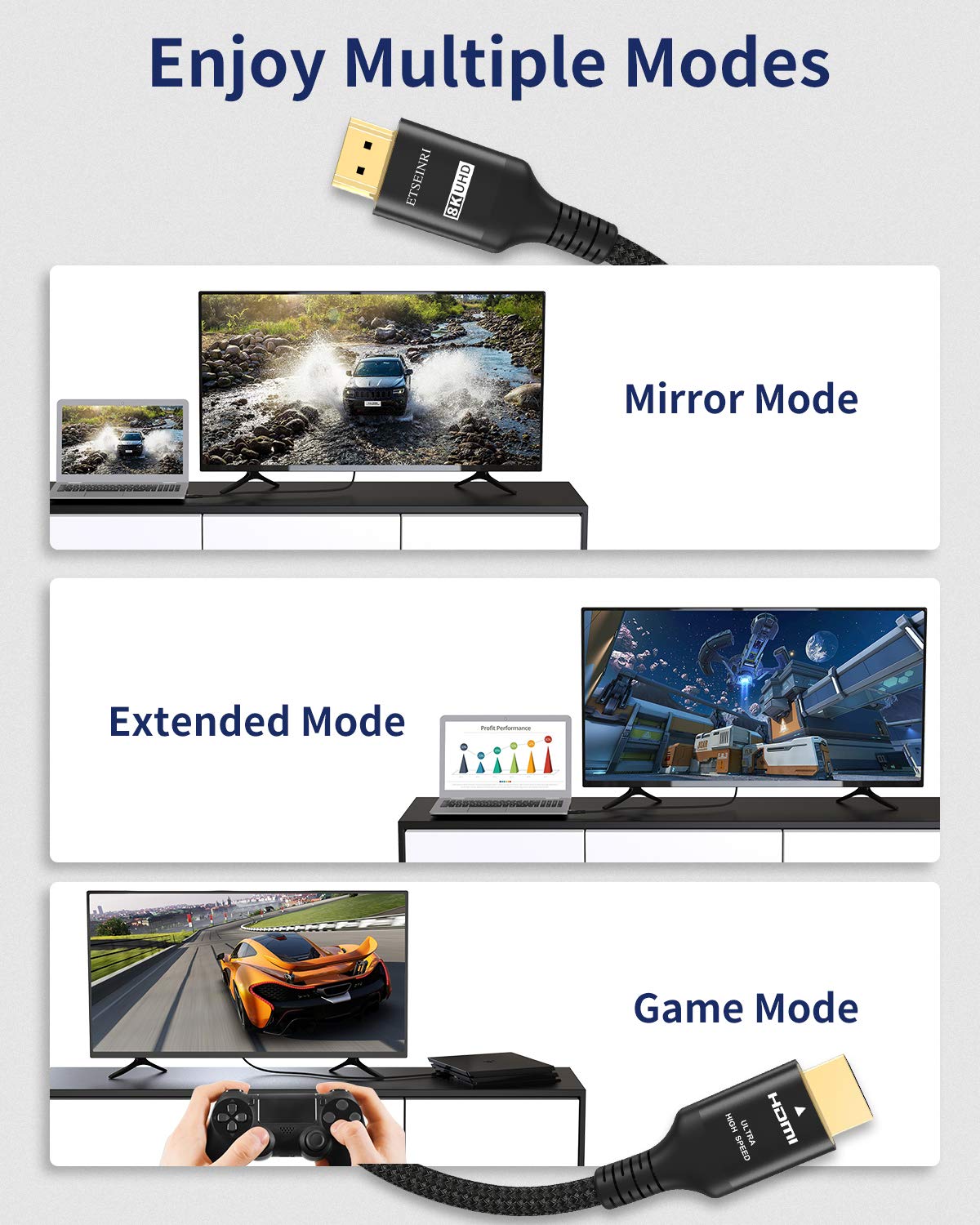 Blасk Frіdау Clеаrаnсе 8K HDMI Cable 2.1 2M, Etseinri Certified HDMI Cable 6.6Ft 48Gbps Ultra High Speed HDMI 2.1 Cord 8K60Hz 4K120Hz eARC RTX 3090 HDR10 HDCP 2.2 2.3 for R-oku/F-ire/S-Ony/L-G/S-amsung, PS5, Xbox Series X Chеареѕt 🛒 8K HDMI Cable 2.1 2M, Etseinri Certified HDMI Cable 6.6Ft 48Gbps Ultra High Speed HDMI 2.1 Cord 8K60Hz 4K120Hz eARC RTX 3090 HDR10 HDCP 2.2 2.3 for R-oku/F-ire/S-Ony/L-G/S-amsung, PS5, Xbox Series X