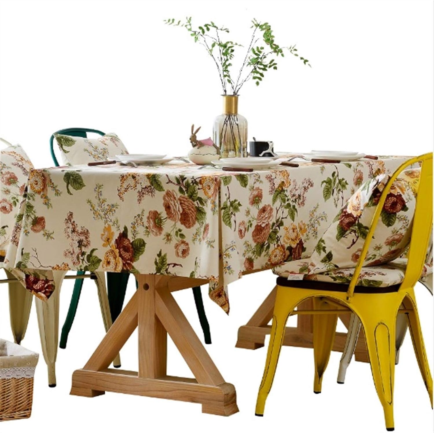 Nブランドスクエアテーブルクロス純綿布アートテーブルクロスティーテーブルクロスキッチンダイニング卓上装飾用 (Size : 140x