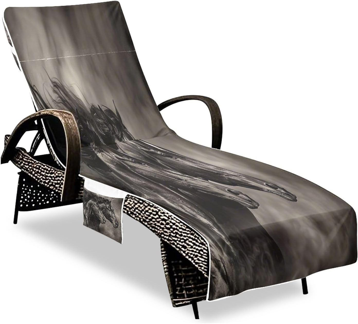 FRMG Horses Patio Chaise Lounge Covers Beach Chair Cover Beach Chair Towel Lounge Chair Towel Cover A0900246a