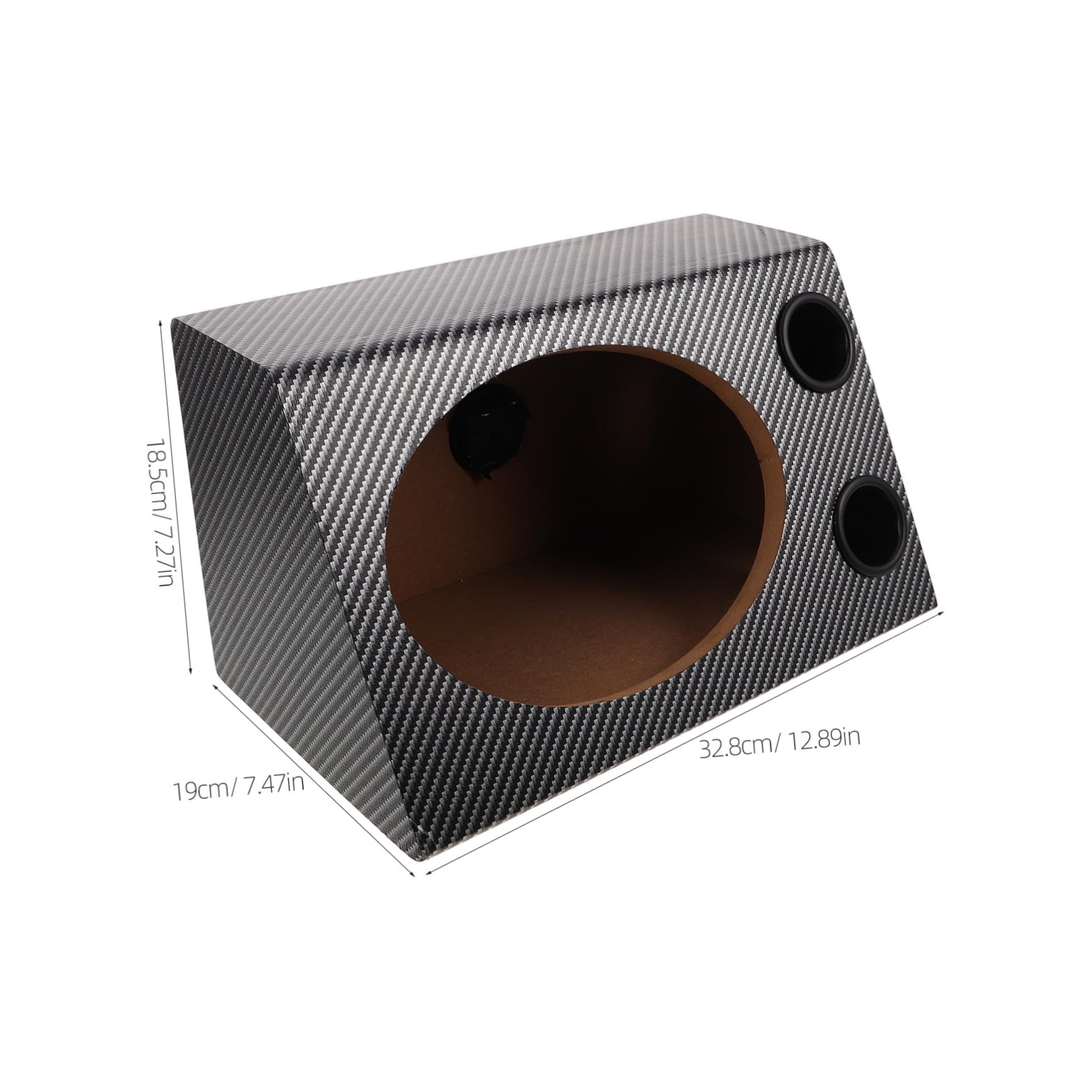 Housoutil Caja Trapezoidal de Madera para Altavoces de Coche Revestimiento de PVC, Diseño Preciso y Tecnología de Aislamiento de Ruido para Vehículo y Hogar