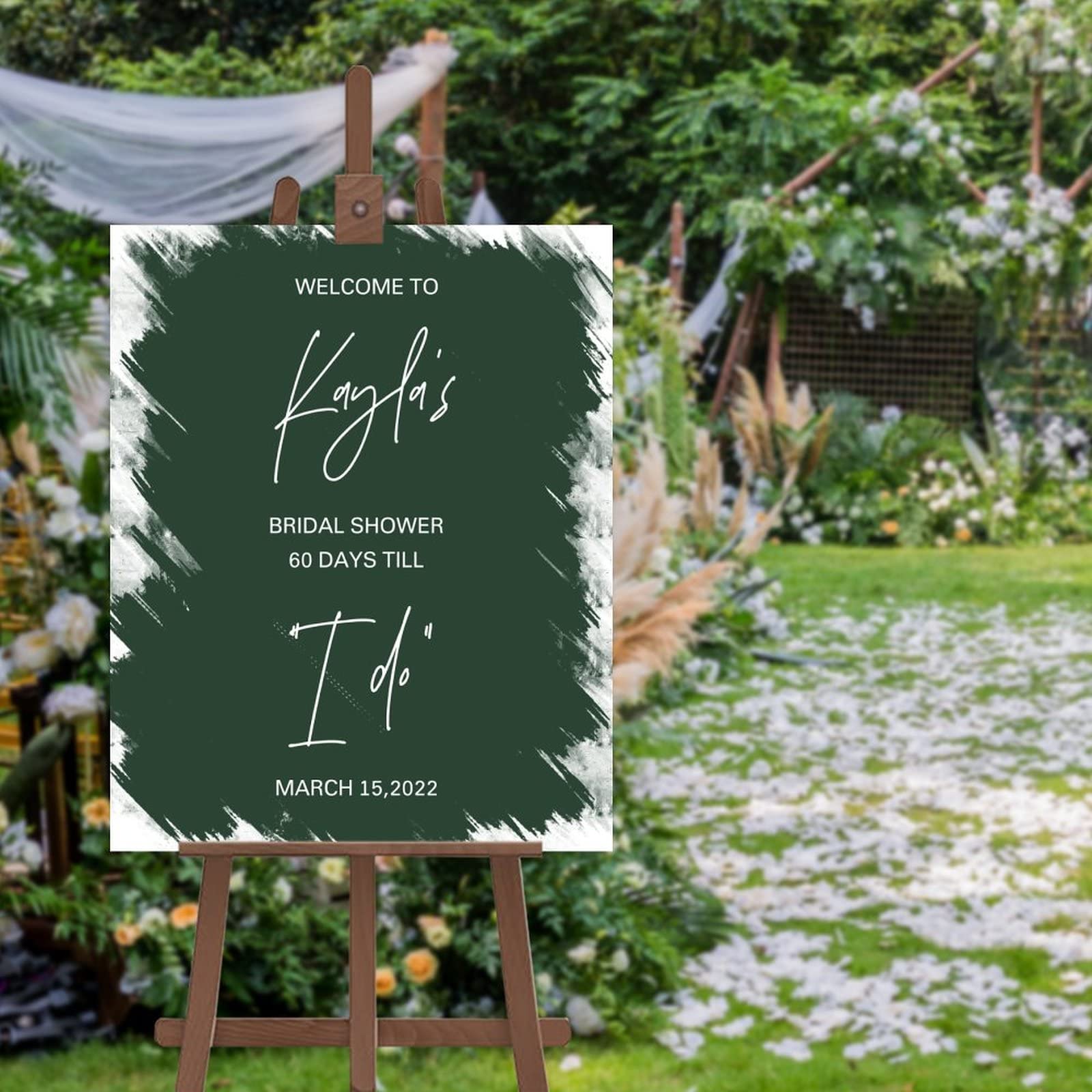 Panneau Welcome to Bridal Shower personnalisable de 40x50 cm pour décoration élégante de mariage