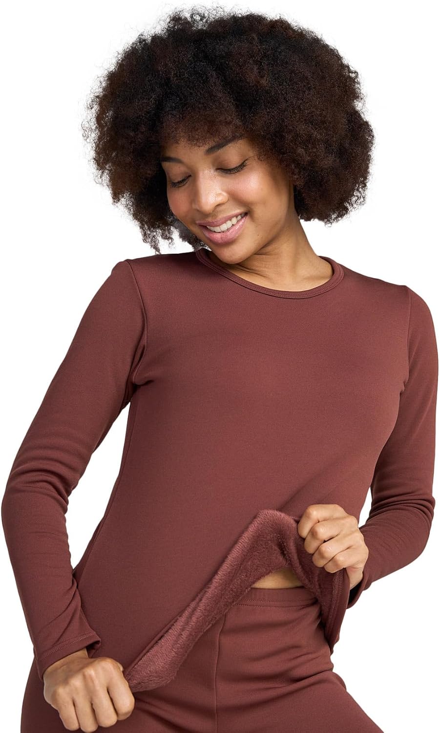 LAPASA Women Thermal Shirt Crewneck Mock Neck Turtleneck Base Layer Fleece Top Thermoflux Lightweight Midweight Heavyweight