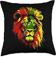 Vista 4 de Juneteenth African Flag Black Pride Men Women Kids Lion Pride Juneteenth Black History - Almohada afroamericana, 16 x 16 pulgadas, multicolor