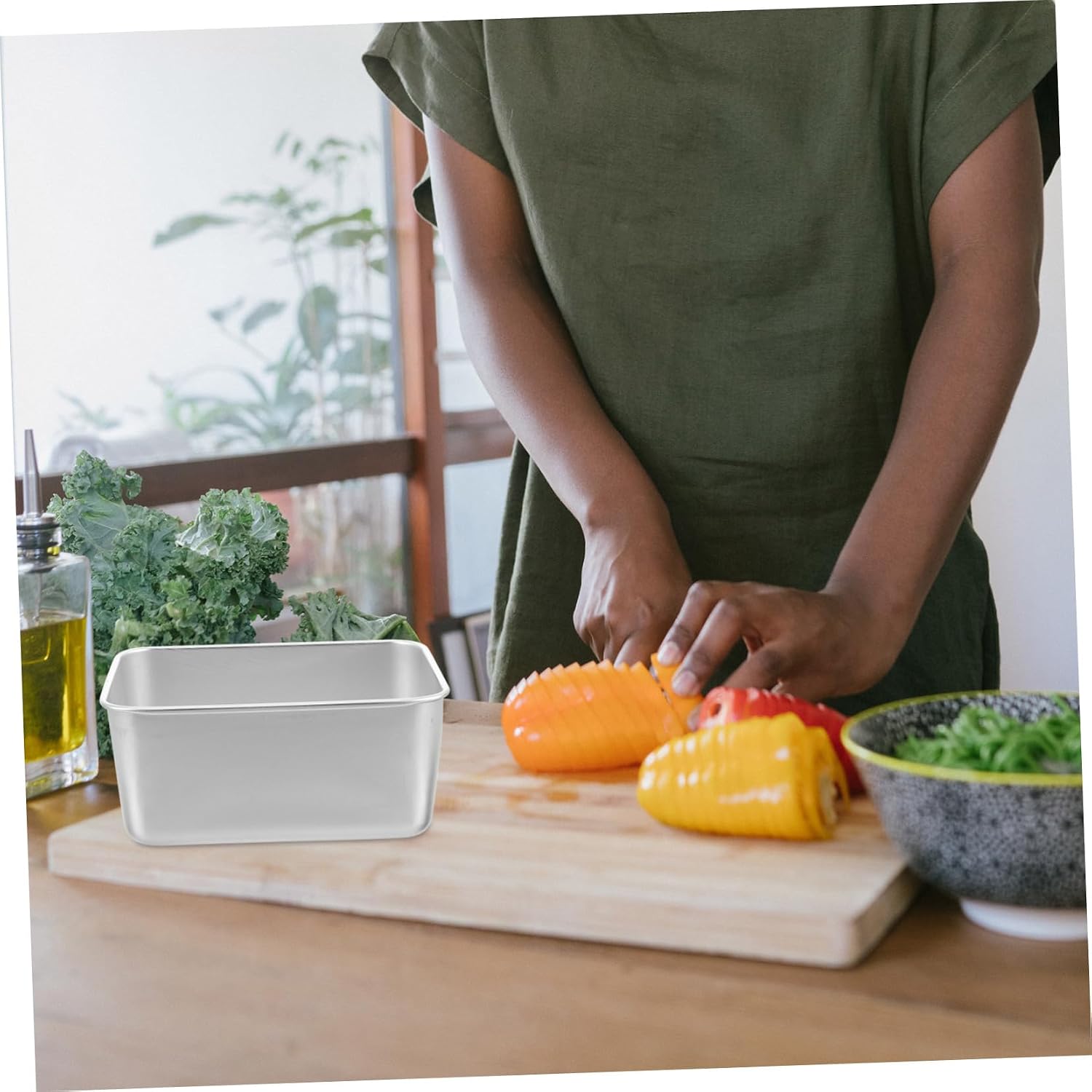 GANAZONO 4pcs Stainless Steel Bowls for Camping Rectangle Soup Bowls Handles and Easy to Clean for Outdoor Use