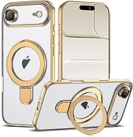 Vista 147 de Funda compatible con iPhone 12 con soporte de anillo magnético invisible [compatible con Mag-Safe] [Protector completo de lente de cámara] Funda
