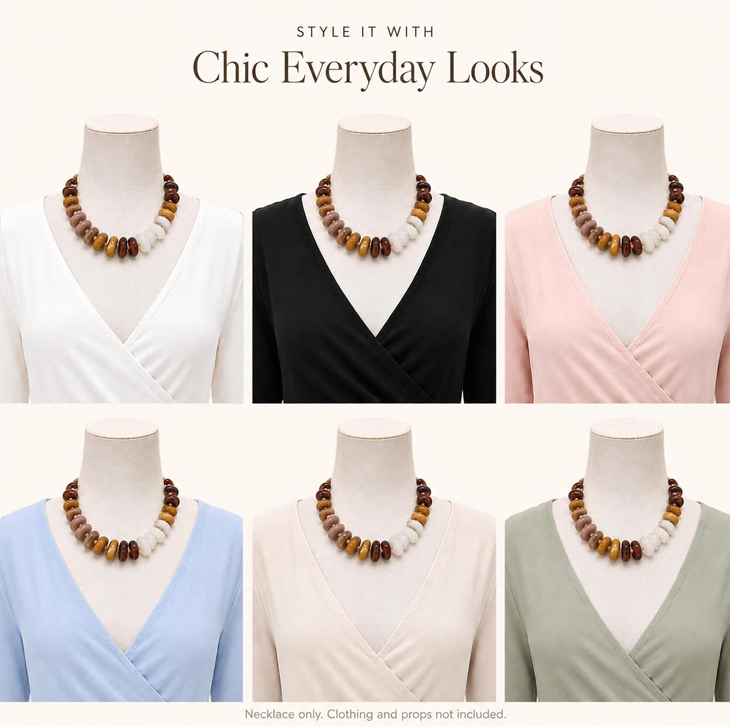 Chunky Acrylic Beaded Necklace for Women Jewelry Gift