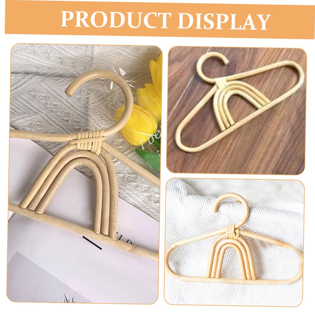 2piezas Perchas De Ratán para Ropa Infantil Decoración De Habitación para Organizadores para Guardería y Bebés