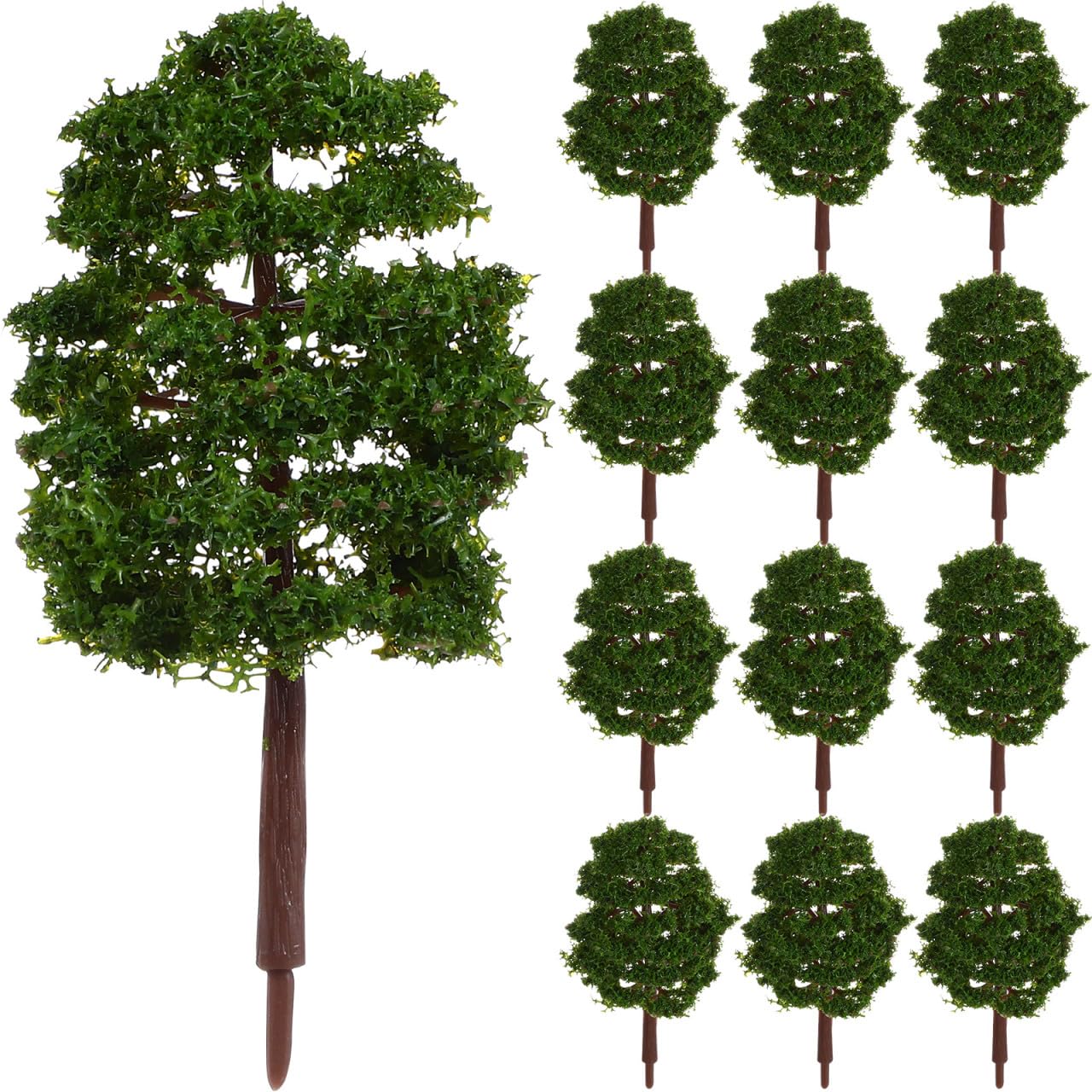 Angoily 20Pcs Model Trees 1 100 Scale 3.15In Dark Green Miniature Scenery Model Trees for Architectural Landscape Decoration and Diorama Railway Layout