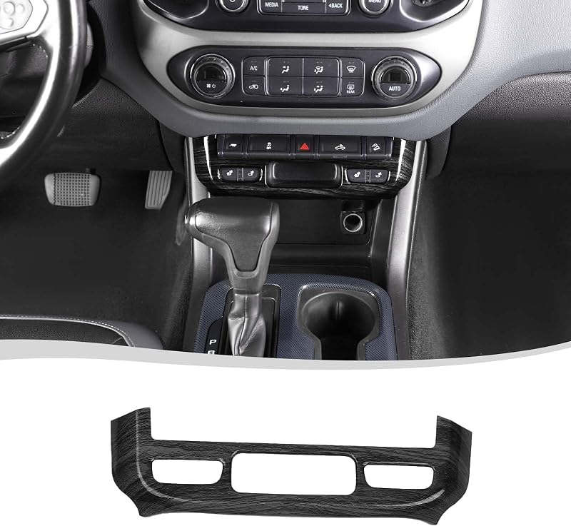 Moldura de acabamento da capa do interruptor do pisca-alerta Voodonala em ABS com padrão madeira preta para Chevy Colorado e GMC Canyon 2014 a 2022