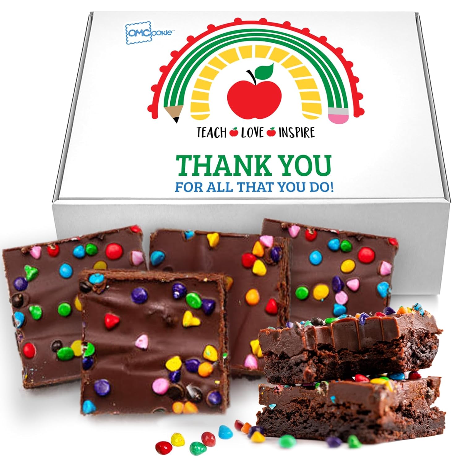 Thank You Teacher 8 Pack Large Gift Basket Care Package Chocolate Brownies Food Gift For Women | Nut Free Dairy Free | Cookies Baked Goods