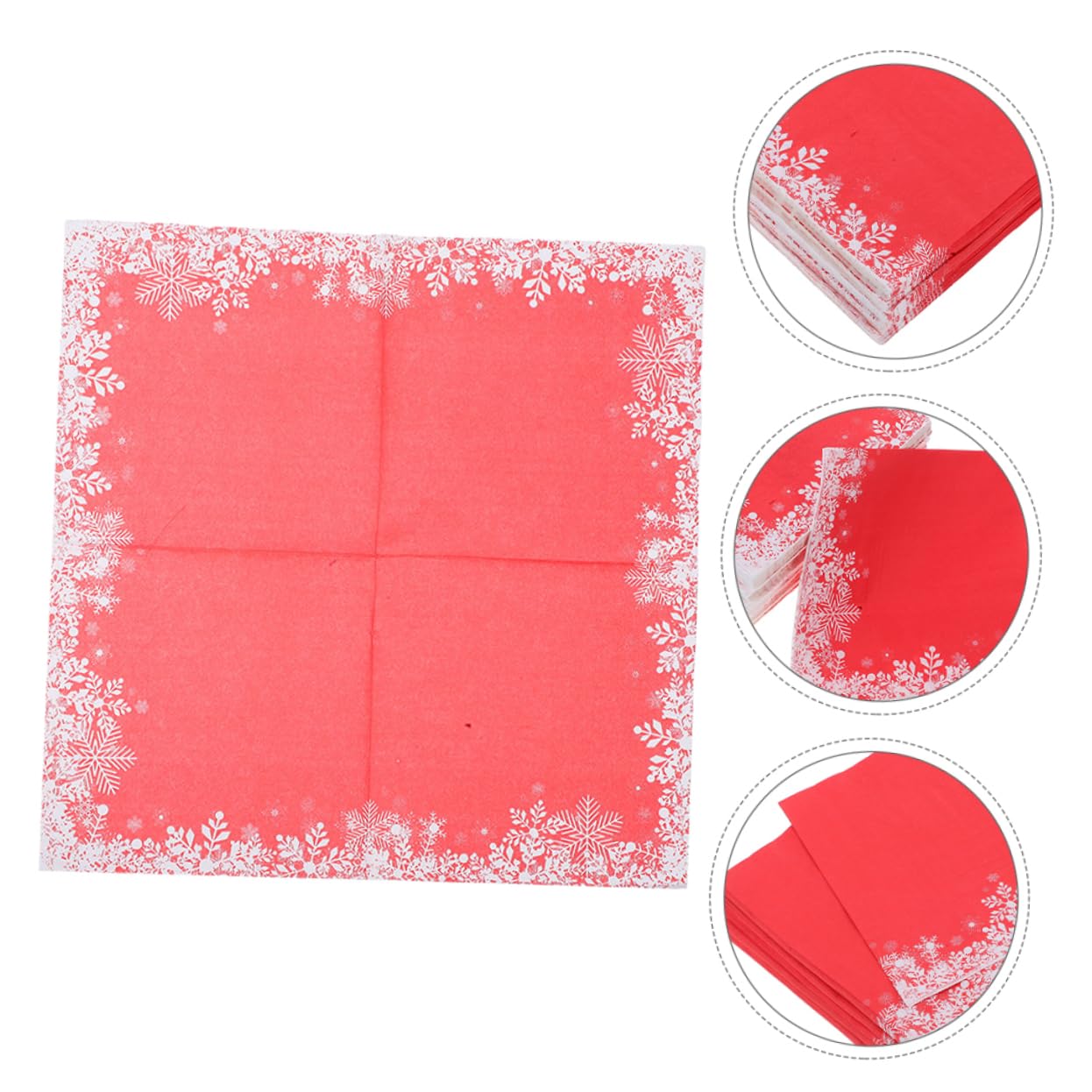 PLAFOPE 120piezas Pañuelos Para Fiestas Navideñas De Papel Desechables Servilletas Rojas Decoración De Mesa Para Navideña Invitados