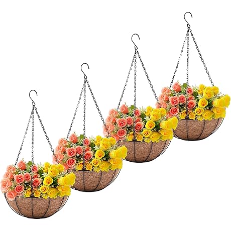 4 Pack Wire Hanging Baskets For Plants