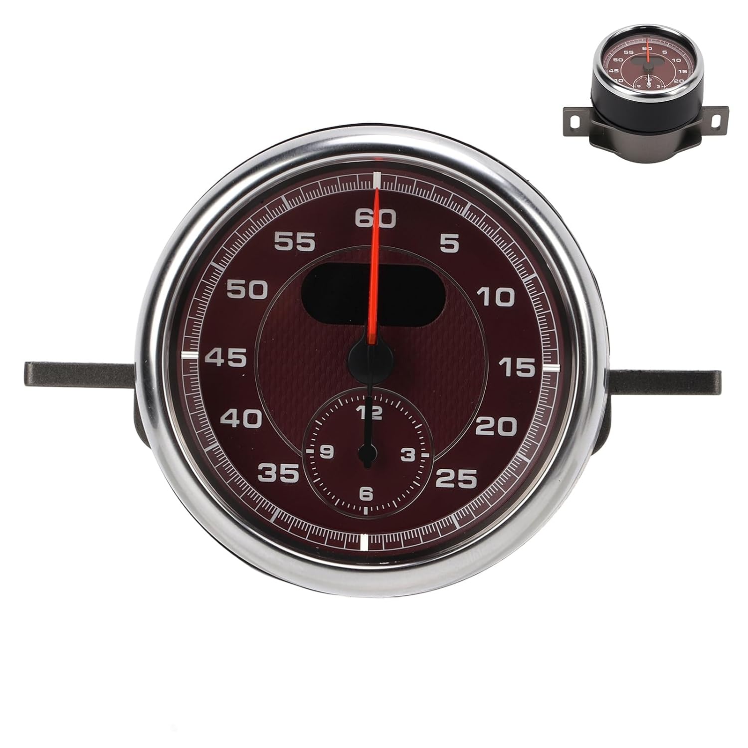 Keenso Car Interior Accessory ABS Dashboard Lap Timer Replacement for 718 911, Stable Performance for Car Meter (Dark Red)