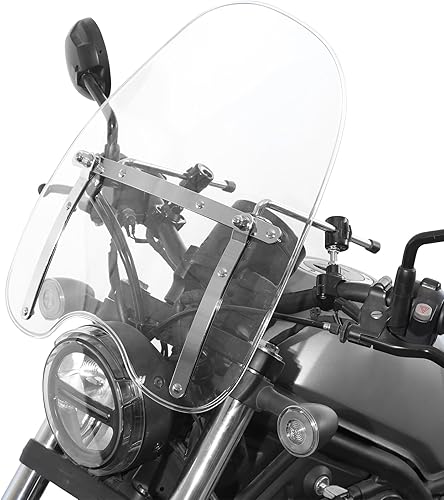 Miniatura 8 de TCT-MOTORPARTS Parabrisas delantero transparente de 78 pulgadas apto para Harley Softail Sportster XL883 1200 FLTR FLTX FLHT Dyna Street Bob Wide