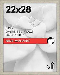Americanflat 22x28 Poster Frame with Polished Plexiglass - Wide Picture Frames Made of Engineered Wood for Vertical or Horizontal Wall Display - Epic Collection - Grey
