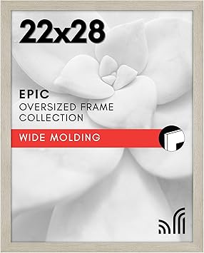 Americanflat 22x28 Poster Frame with Polished Plexiglass - Wide Picture Frames Made of Engineered Wood for Vertical or Horizontal Wall Display - Epic Collection - Grey