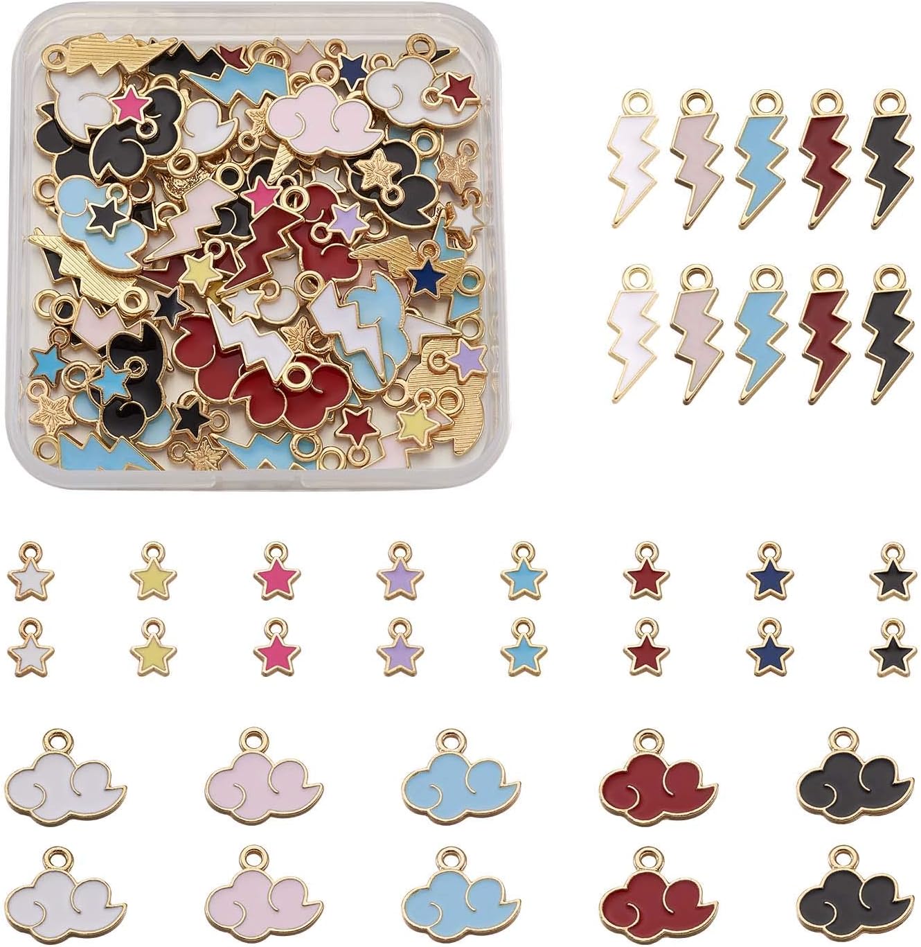 CraftdadyEnamel Charms Pendant Kit Cat Dog Paw Print Cat Bowknot Animals Flower For Jewellery Earrings Necklace Bracelet Making